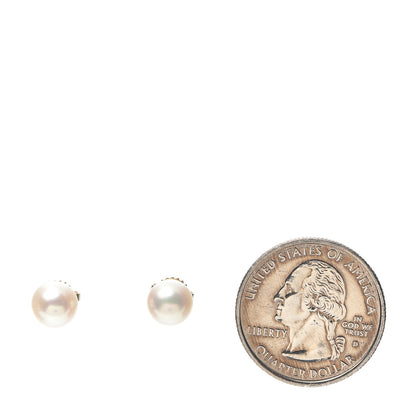Tiffany 18K Yellow Gold Akoya Pearl 7-7.5mm Earrings 2 of 5