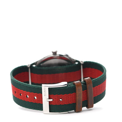 Gucci Stainless Steel Nylon 38mm Le Marche Des Merveilles Bee Quartz Watch Green 3 of 4