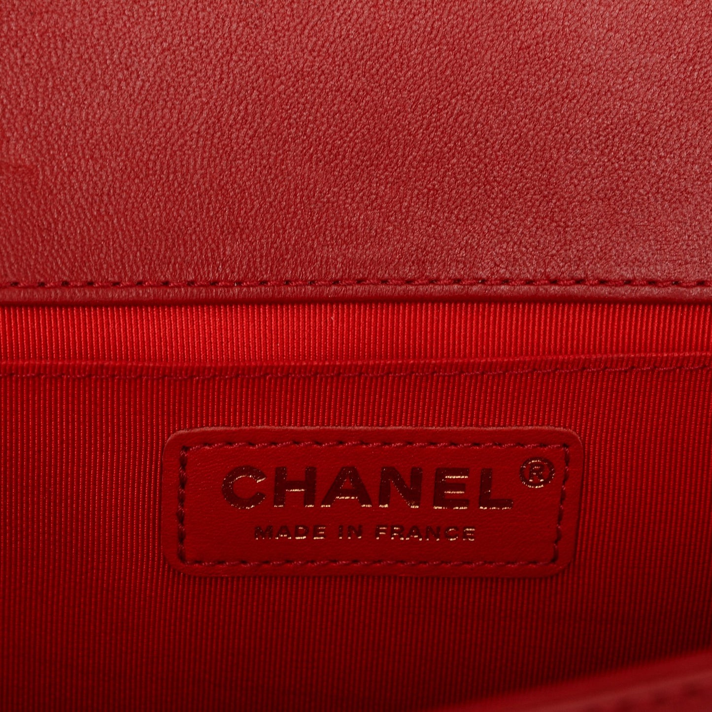 Lambskin Quilted Medium Boy Flap Red