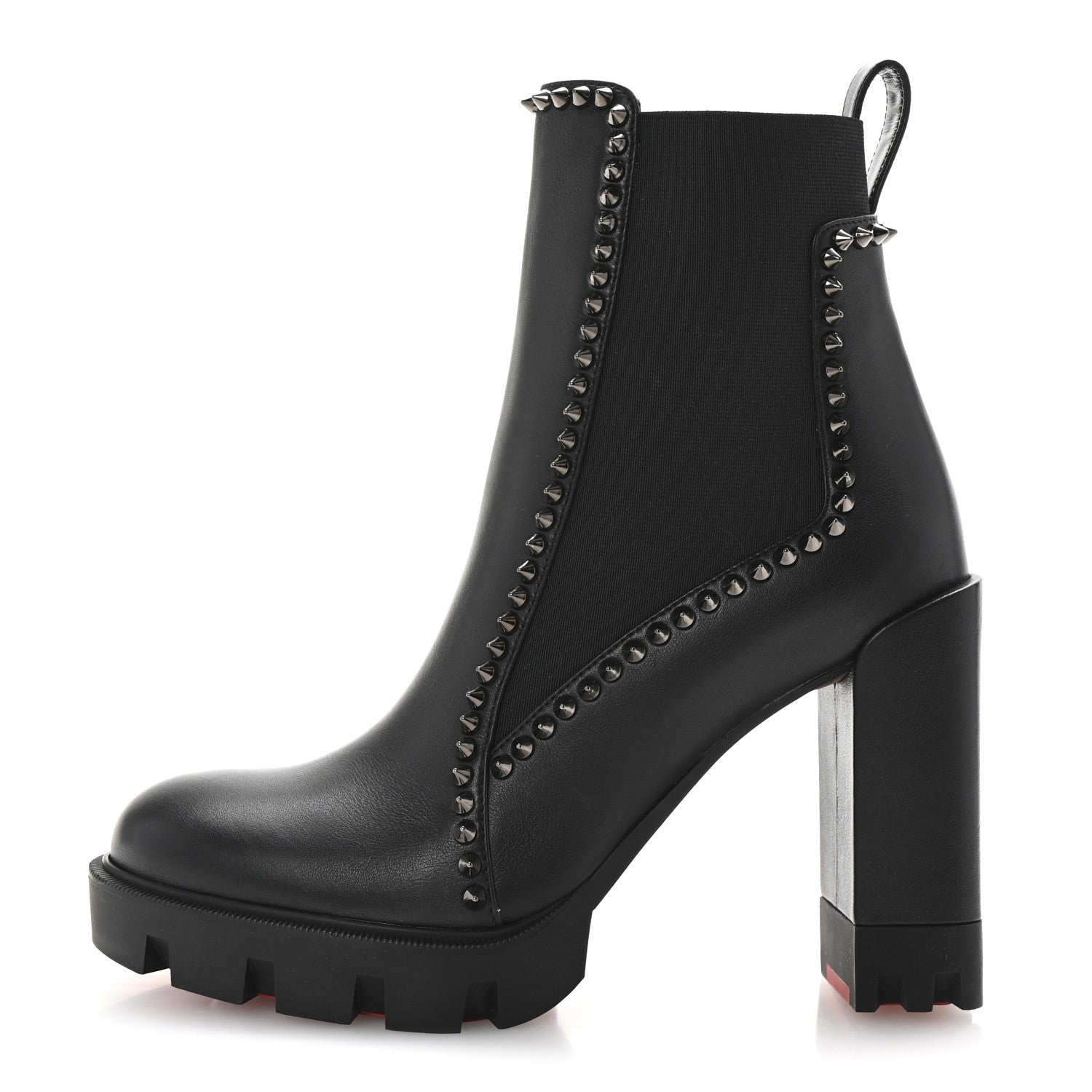 Christian Louboutin Nappa Out Line Spike Lug 100 Boots 37 Black 1 of 9