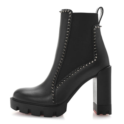 Christian Louboutin Nappa Out Line Spike Lug 100 Boots 37 Black 1 of 9