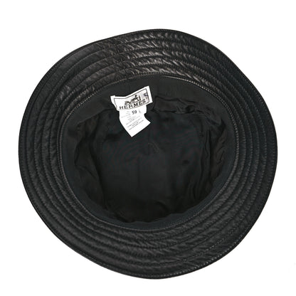 Hermes Newton Calfskin Fred Bucket Hat 59 Black 6 of 7