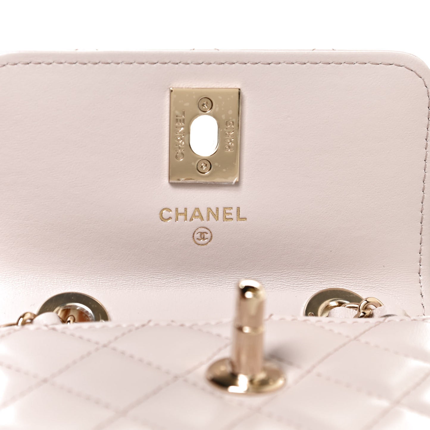 Lambskin Quilted Trendy CC Card Holder On Chain Light Purple