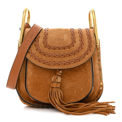 Chloe Suede Calfskin Braided Mini Hudson Shoulder Bag Caramel 1 of 10