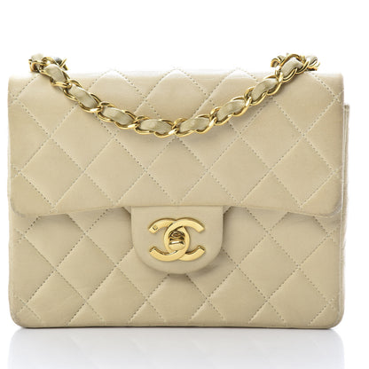 Chanel Lambskin Quilted Mini Square Flap Beige 9 of 19