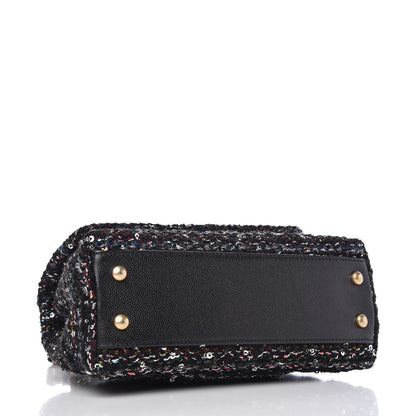 Chanel Tweed Sequin Mini Coco Handle Flap Black 4 of 10