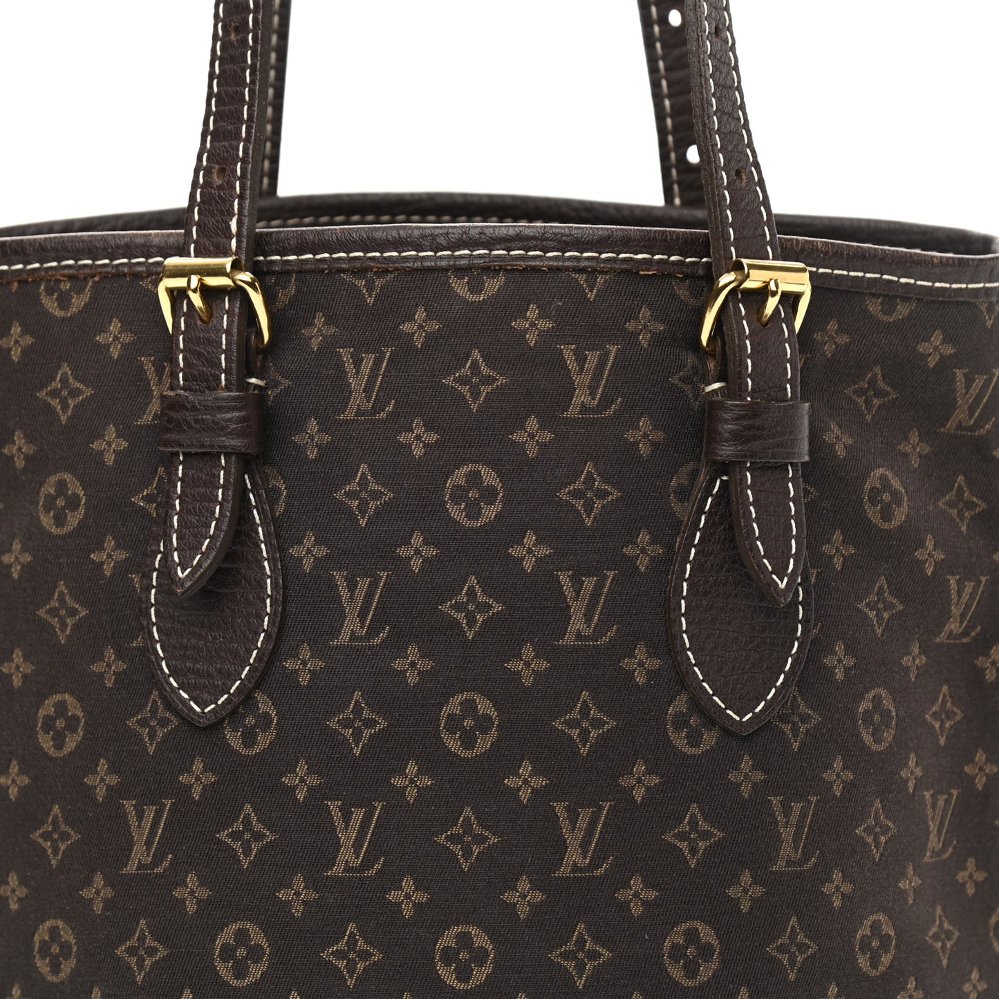 Mini Lin Monogram Bucket Bag Ebene