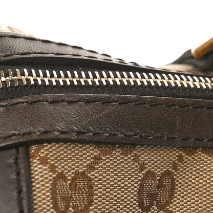 Gucci Monogram Selleria Calfskin Vintage Web Medium Boston Beige Ebony Cocoa 10 of 12