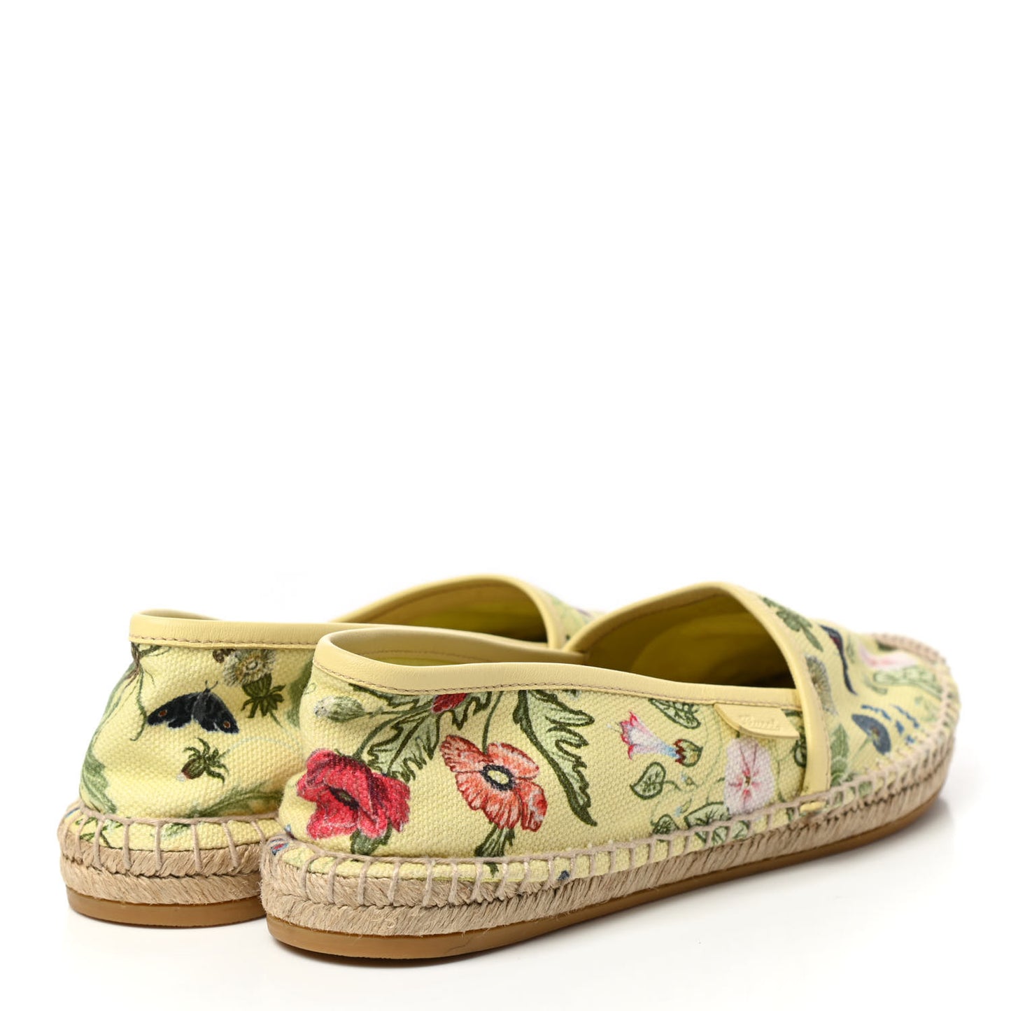 Canvas Flora Print Espadrilles 36.5 Yellow Multicolor