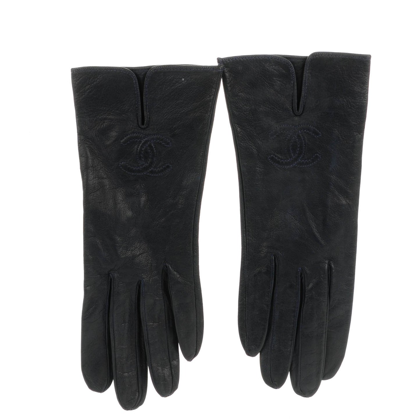 Goatskin CC Gloves 7.5 Navy Blue