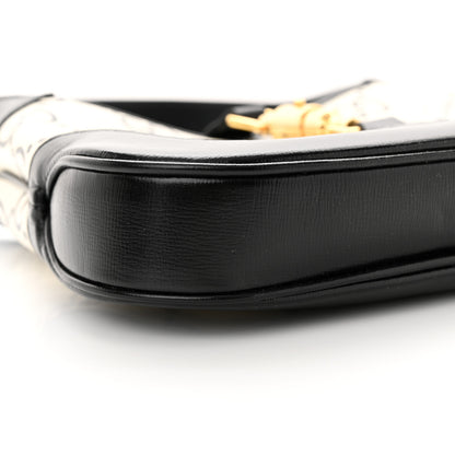 Gucci Azalea Calfskin GG Monogram Bi-Color Debossed Small Jackie 1961 Hobo Mystic White Black 9 of 11