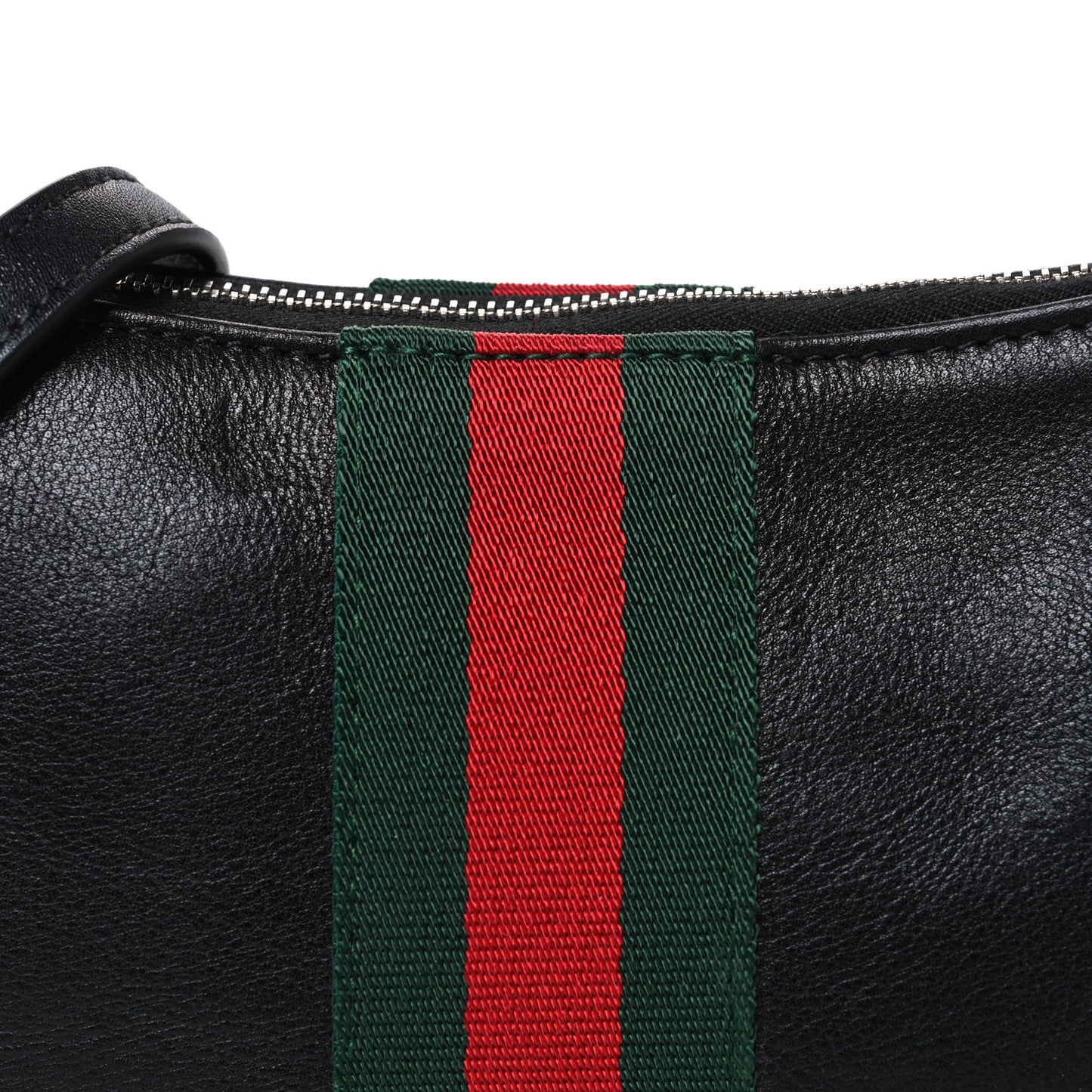 Calfskin Web Small Lunetta Crossbody Bag  Black
