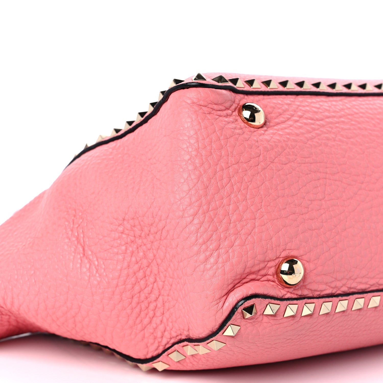 Valentino Garavani Pebbled Calfskin Medium Rockstud Tote Paradise Rose 7 of 13