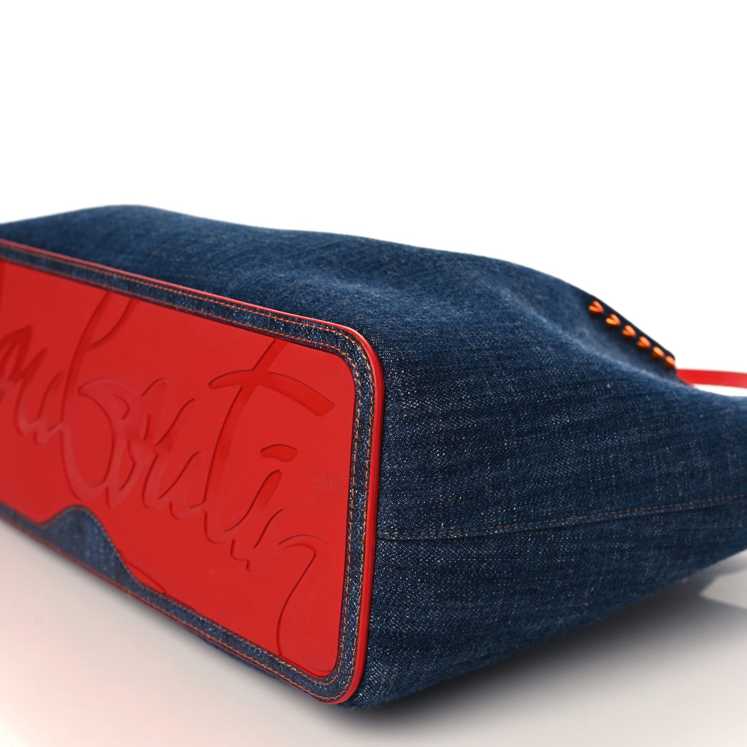 Christian Louboutin Denim Spiked Small Cabarock Shopper Tote 7 of 7