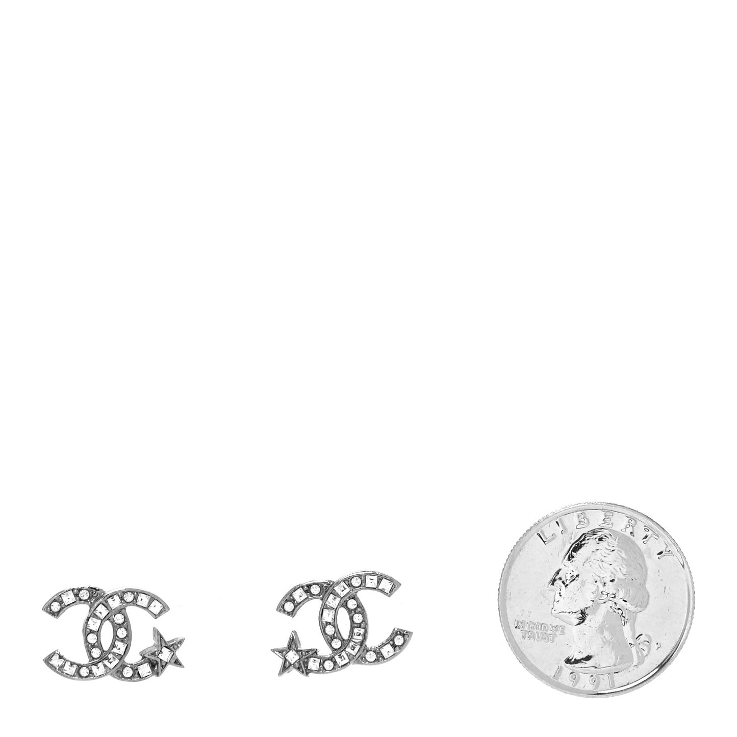Crystal CC Starfall Earrings Silver