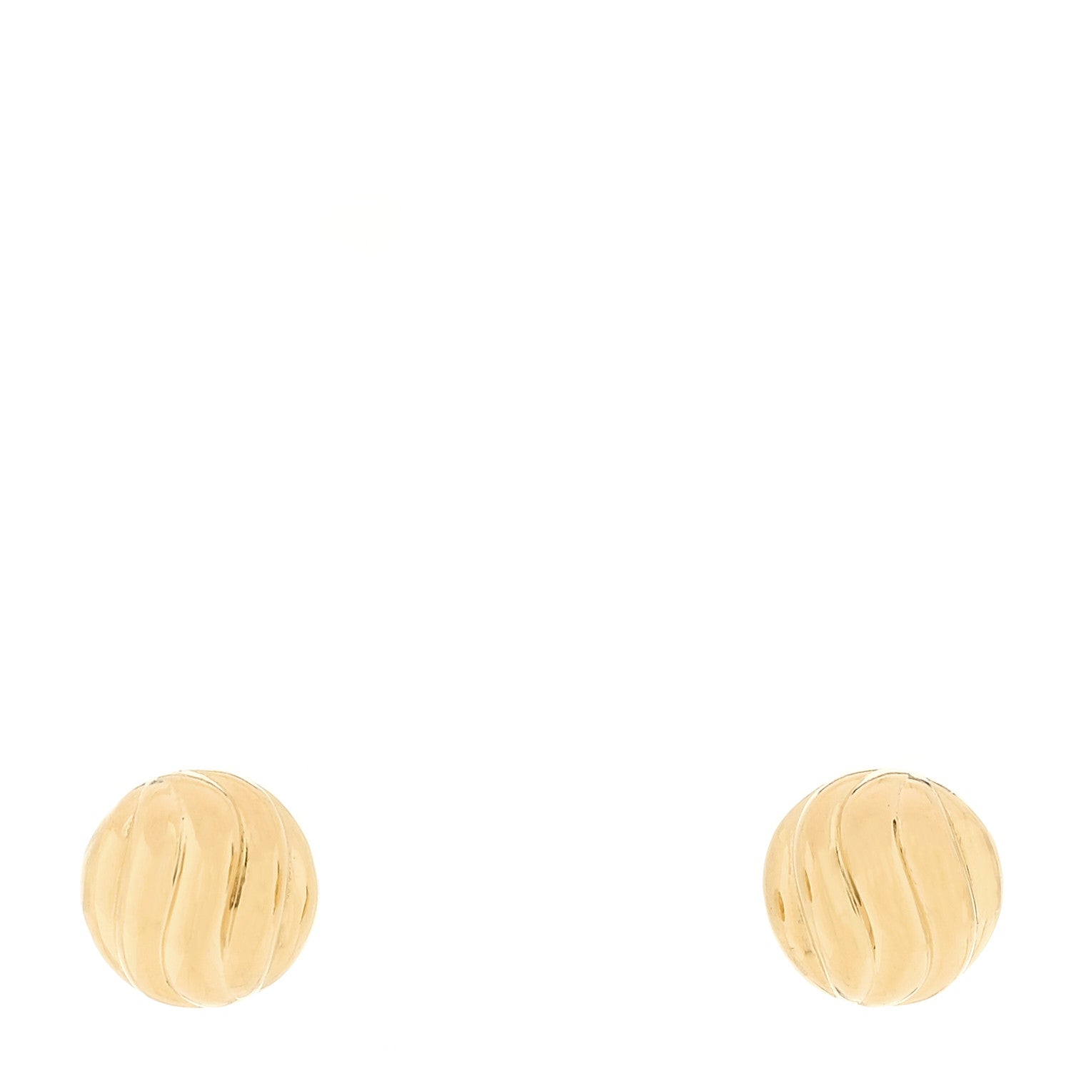 David Yurman 18K Yellow Gold 8mm Sculpted Cable Earrings 1 of 4