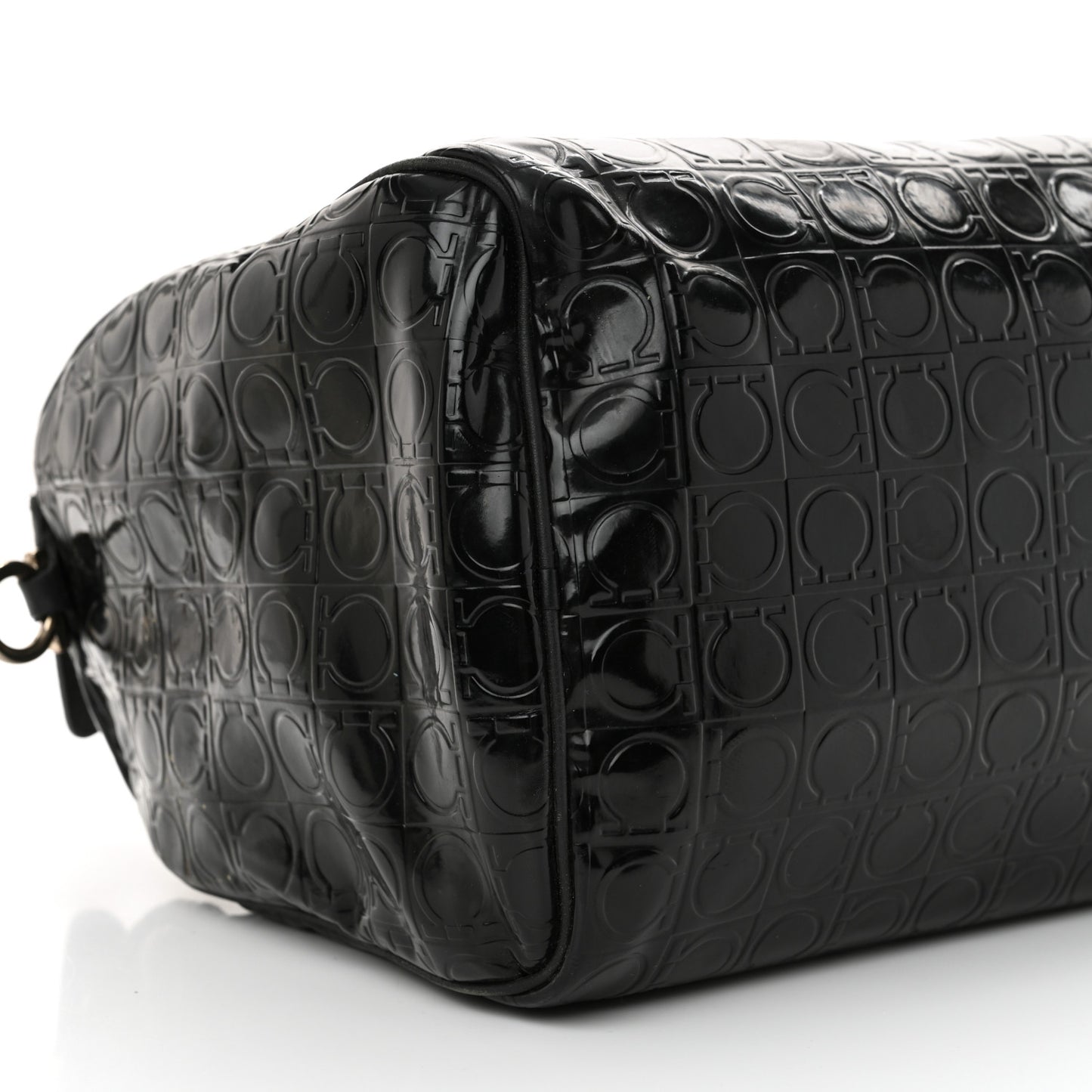 Patent Gancini Embossed  Black