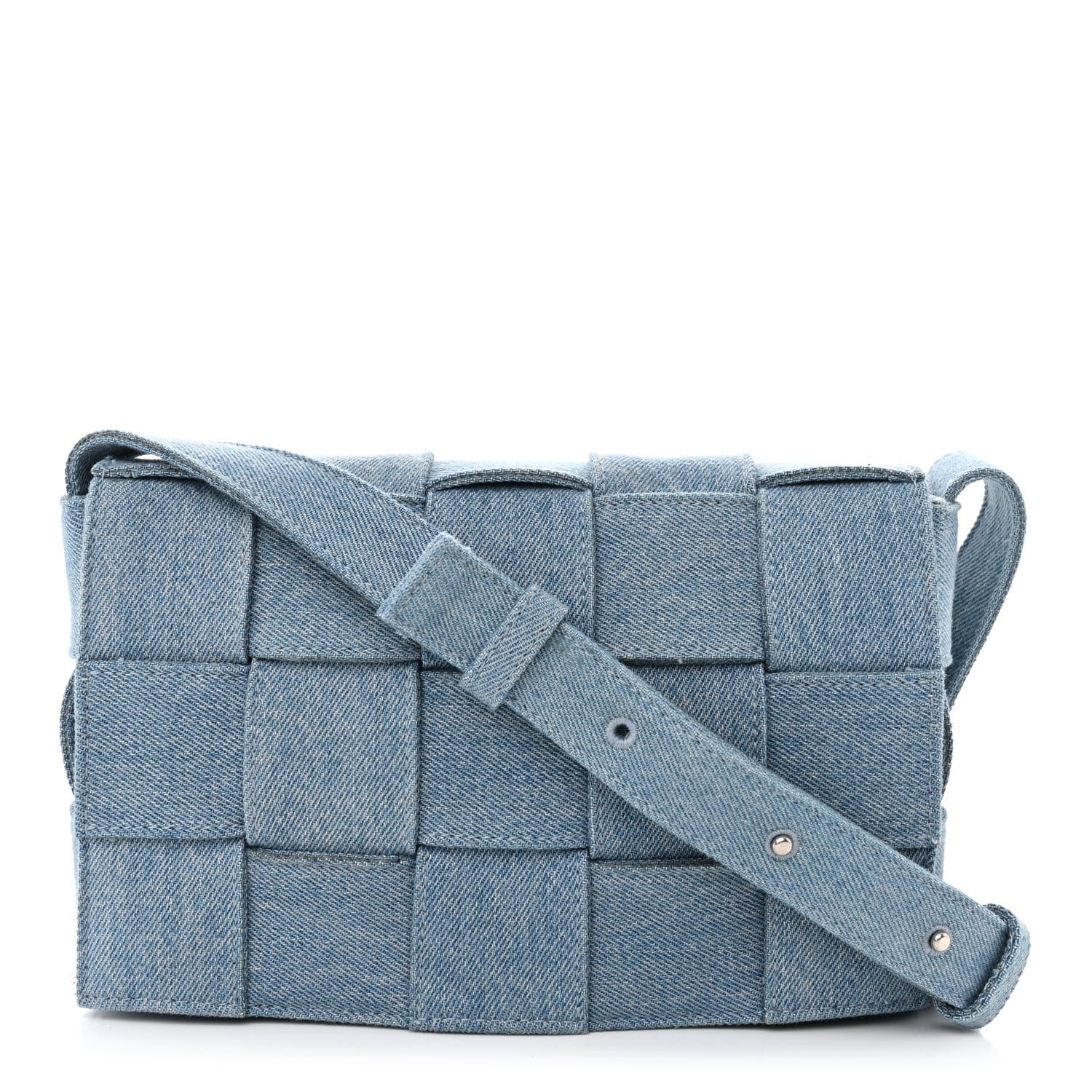 Bottega Veneta Denim Maxi Intrecciato Cassette Crossbody Bag Washed Indigo 1 of 10