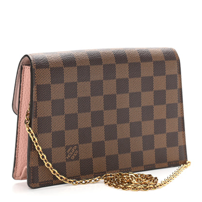 Louis Vuitton Damier Ebene Croisette Chain Wallet Magnolia 3 of 10