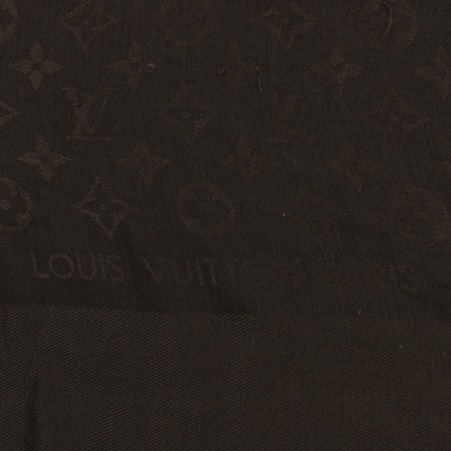 Louis Vuitton Silk Wool Monogram Denim Shawl Chocolate 2 of 4