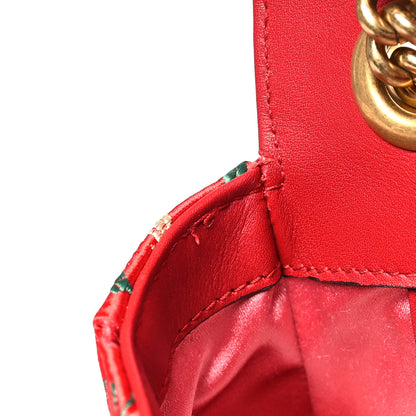 Gucci Jacquard Matelasse Floral Medium GG Marmont Shoulder Bag Red 12 of 13