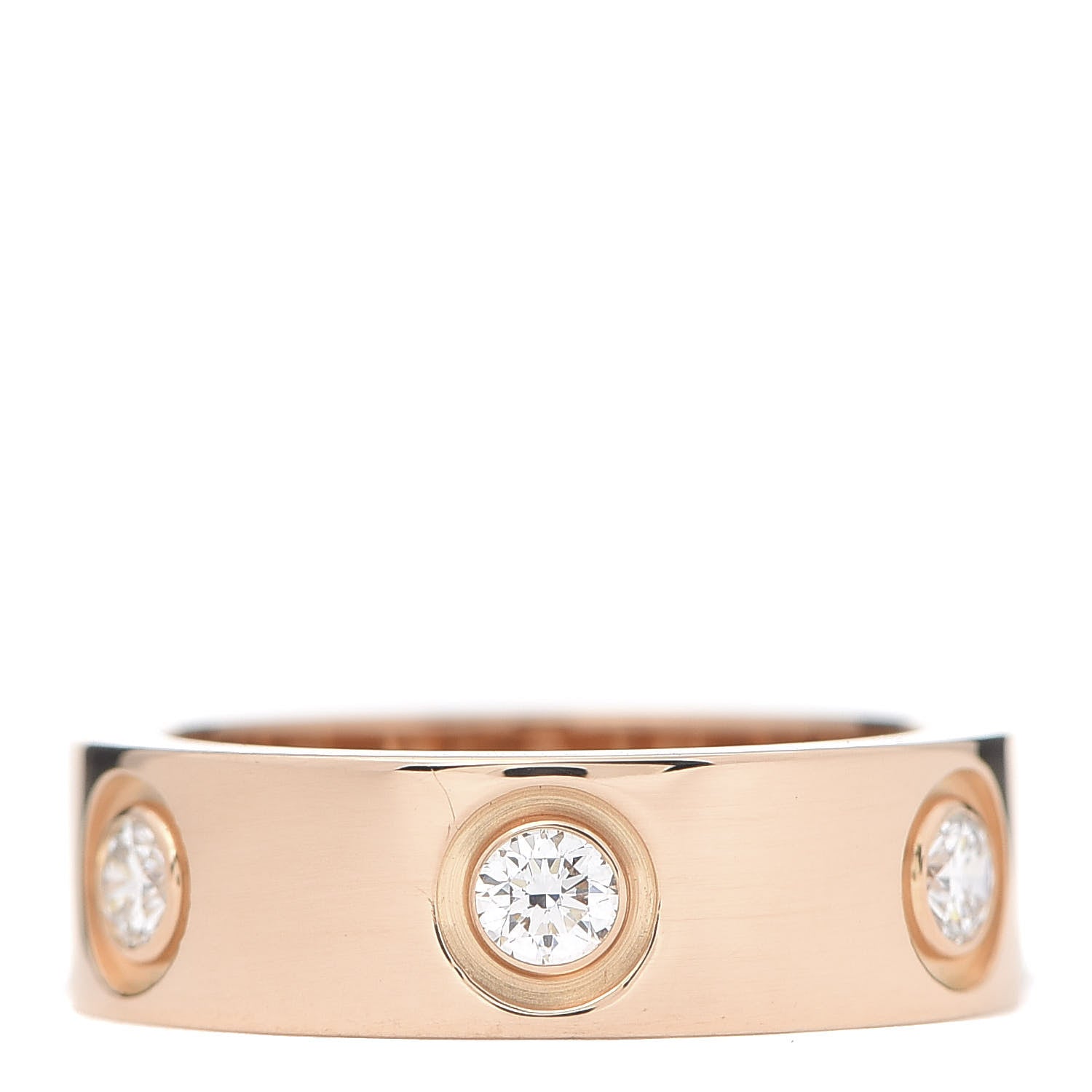 Cartier 18K Pink Gold 6 Diamond 5.5mm LOVE Ring 46 3.75 1 of 5