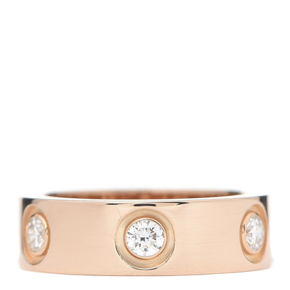 Cartier 18K Pink Gold 6 Diamond 5.5mm LOVE Ring 46 3.75 1 of 5