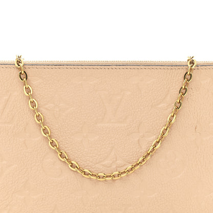 Louis Vuitton Empreinte Double Zip Pochette Beige Rose Creme 9 of 12