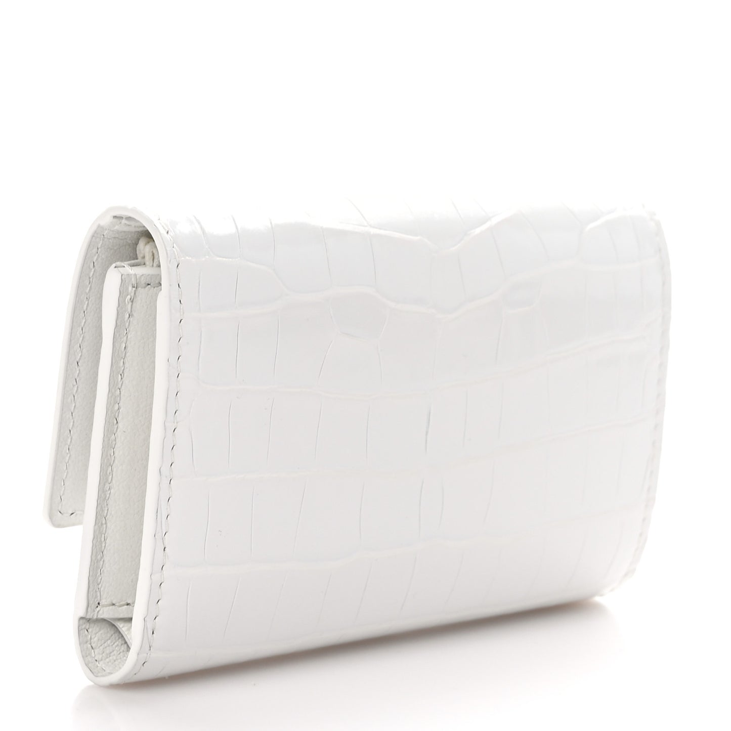 Crocodile Capucines Compact Wallet White