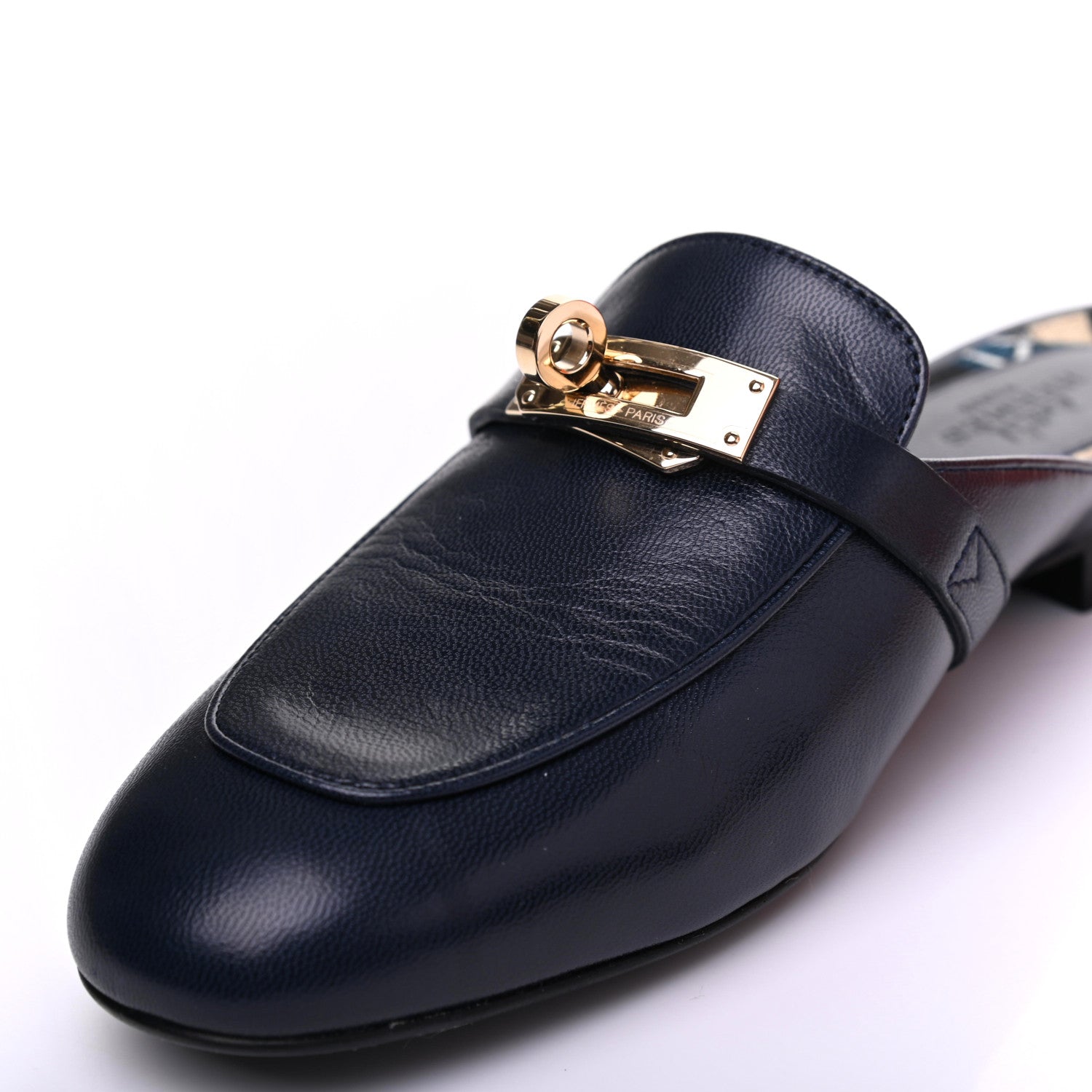 Hermes Goatskin Oz Mules 35 Bleu Indigo 8 of 10