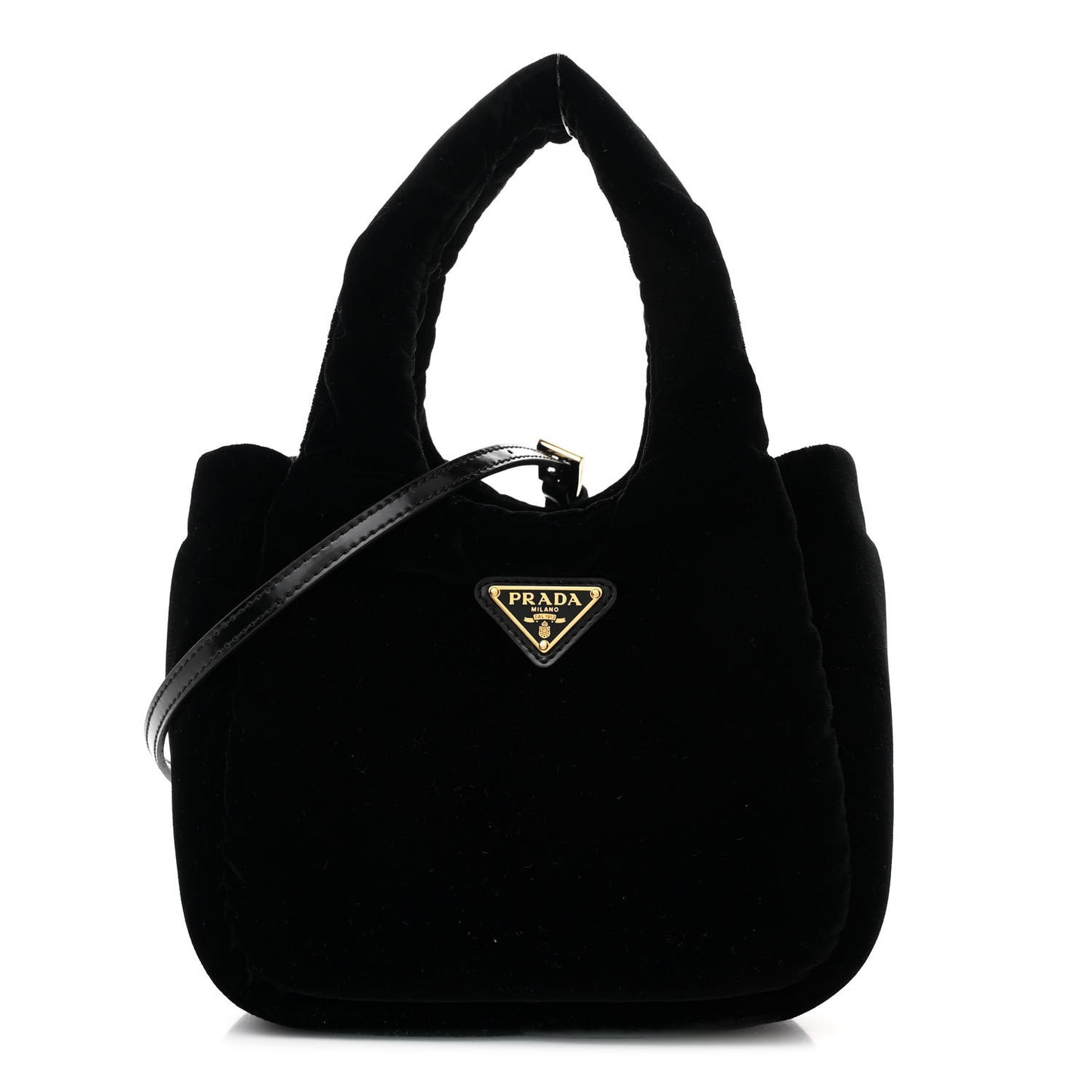 Padded Velvet Mini Bag Black
