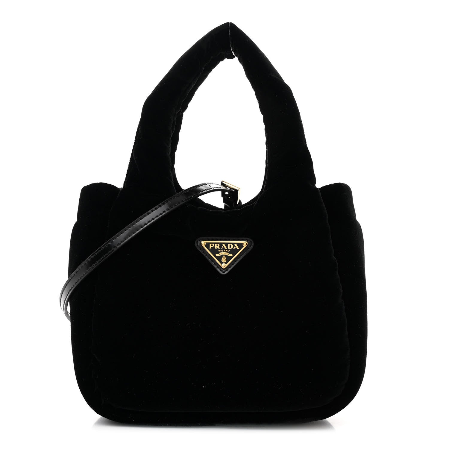 Prada Padded Velvet Mini Bag Black 1 of 10