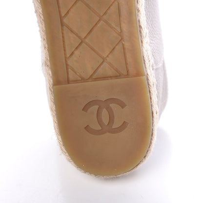 Chanel Grained Calfskin CC Espadrilles 39 Beige Black 9 of 14