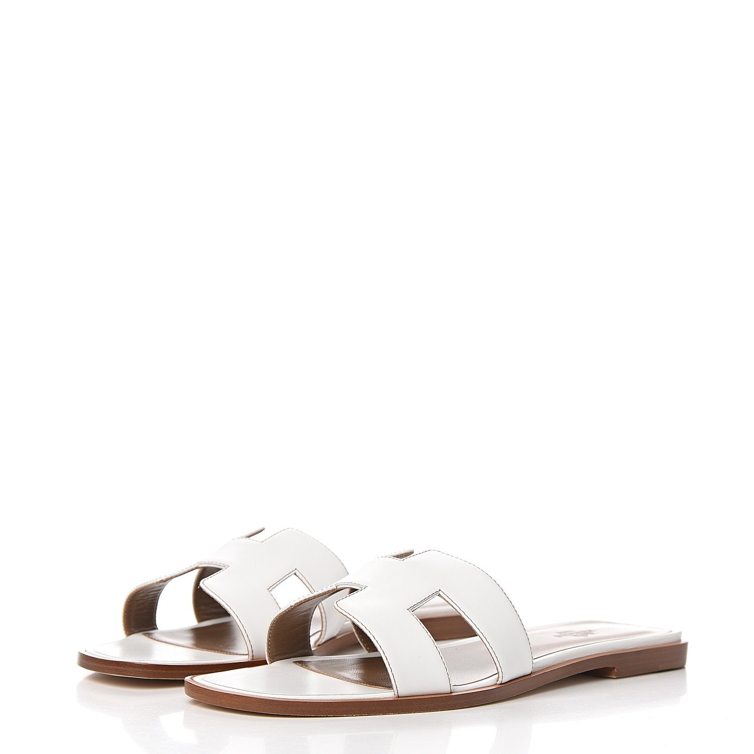 Hermes Box Calfskin Oran Sandals 40 White 3 of 9