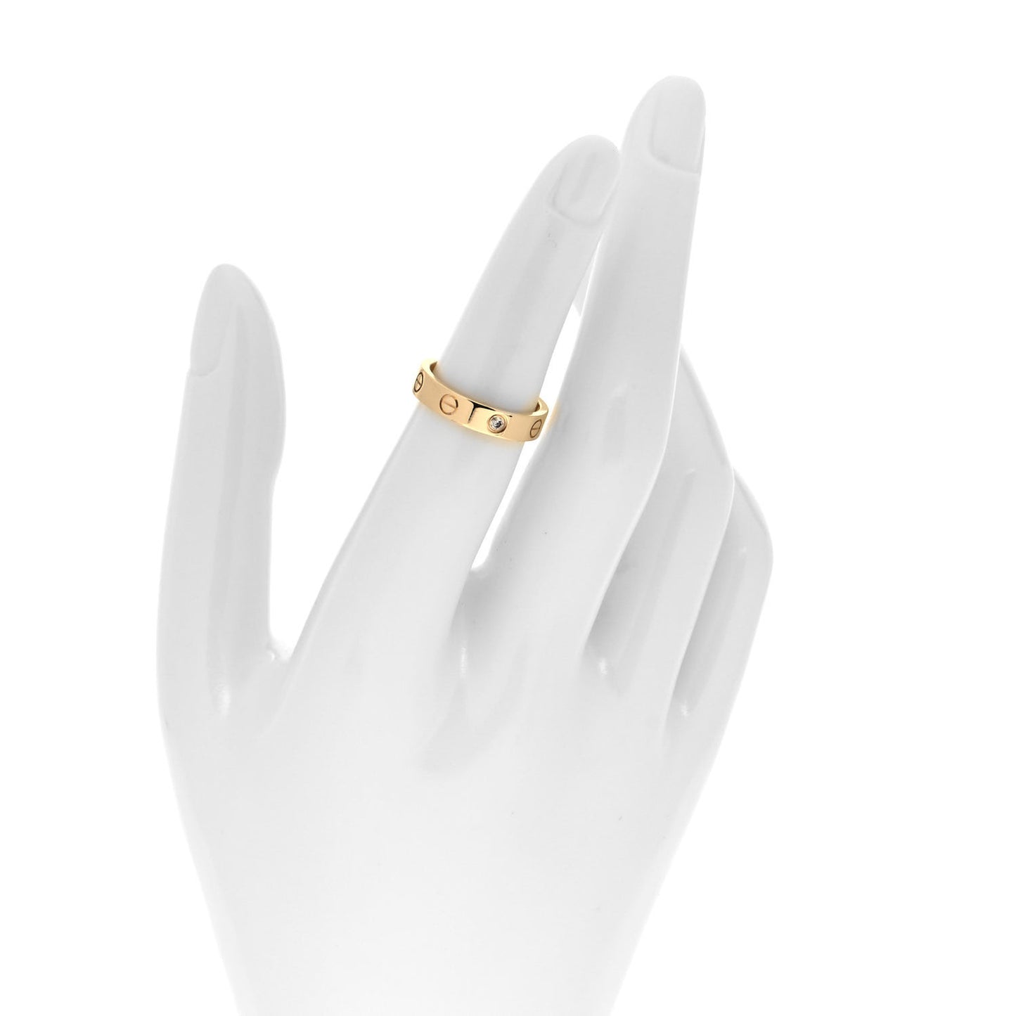 18K Yellow Gold Diamond 4mm LOVE Wedding Band Ring 51 5.75