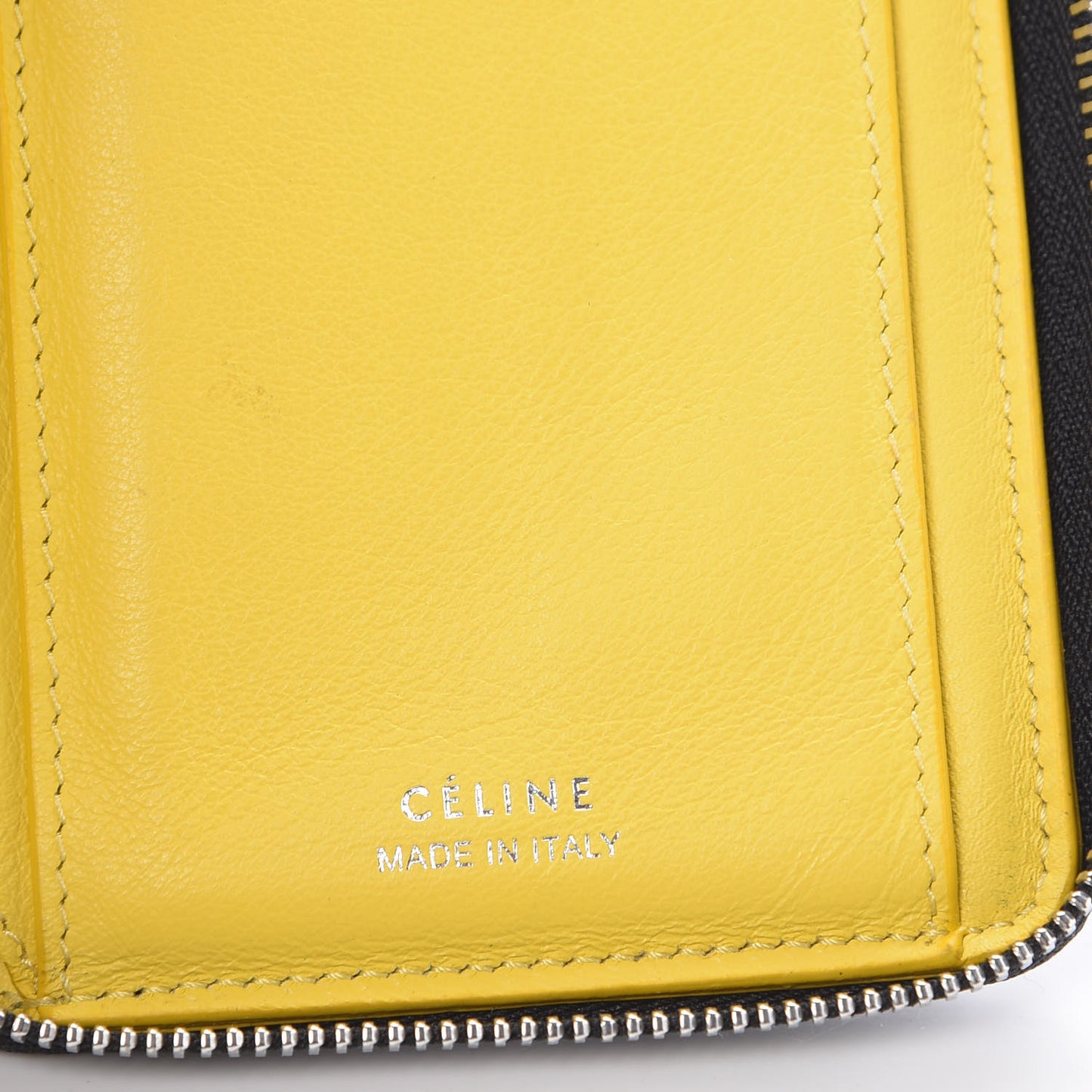 Drummed Calfskin Zip Around Multifunction Wallet Black Citron