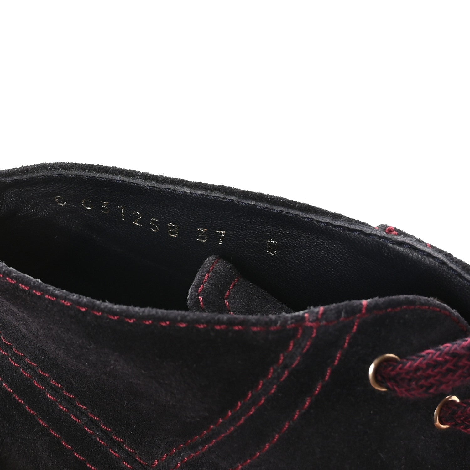 Chanel Suede Lace Up Wedge Booties 37 Dark Blue 8 of 8