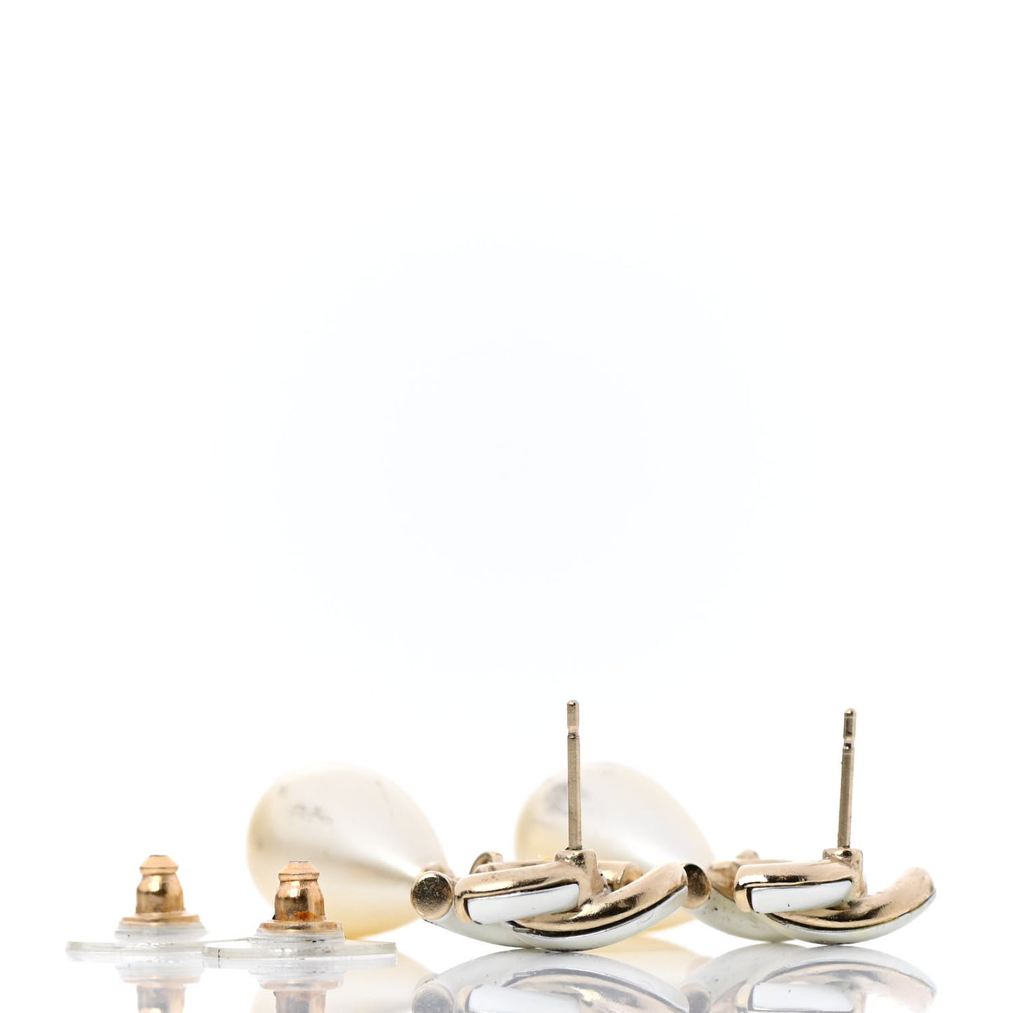 Pearl CC Drop Earrings Gold
