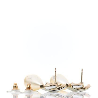Chanel Pearl CC Drop Earrings Gold 4 of 5