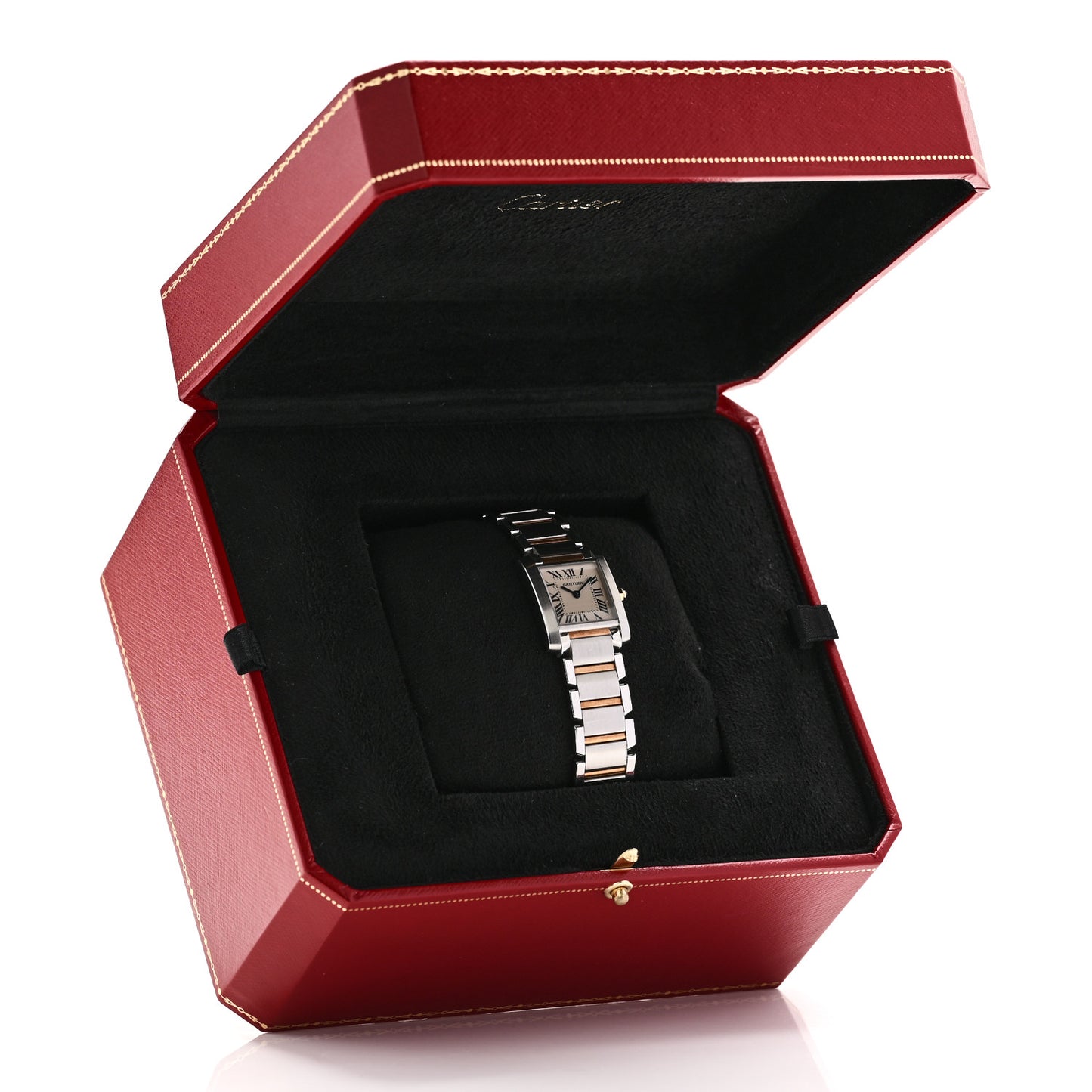 Stainless Steel 18K Yellow Gold 20mm Tank Francaise Quartz Watch