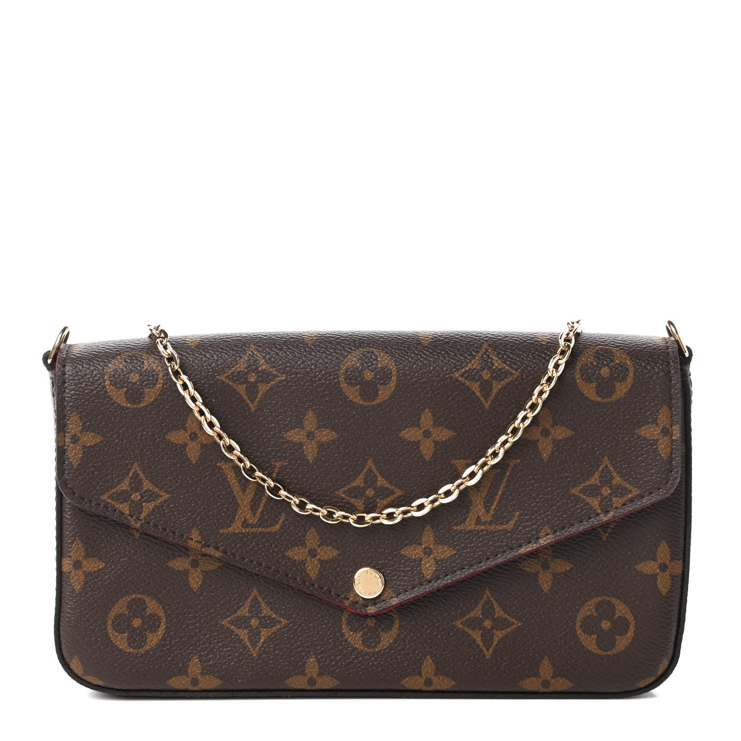 Louis Vuitton Monogram Pochette Felicie Chain Wallet Fuchsia 1 of 11