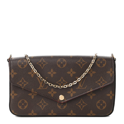 Louis Vuitton Monogram Pochette Felicie Chain Wallet Fuchsia 1 of 11