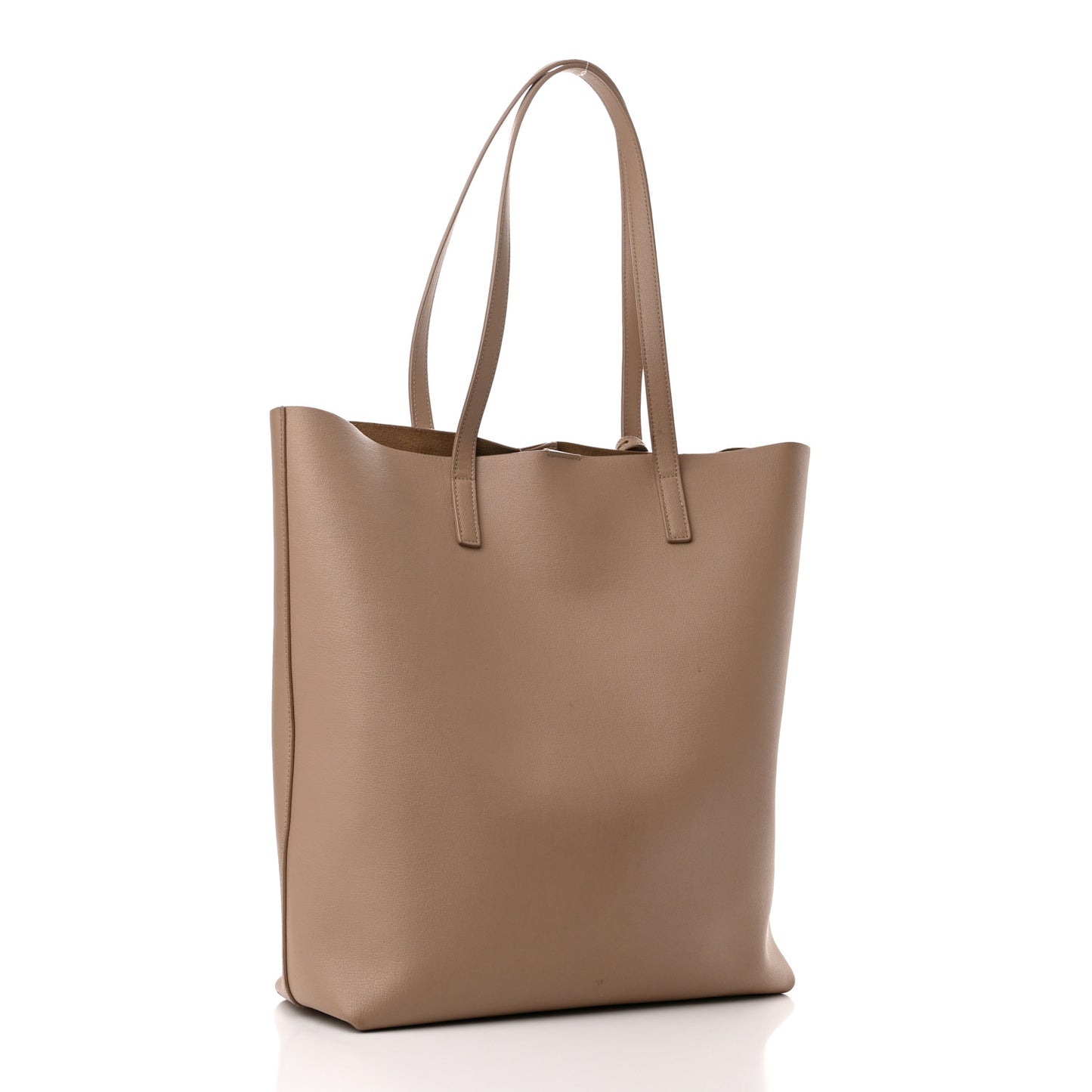 Calfskin North-South Shopping Tote Dark Beige