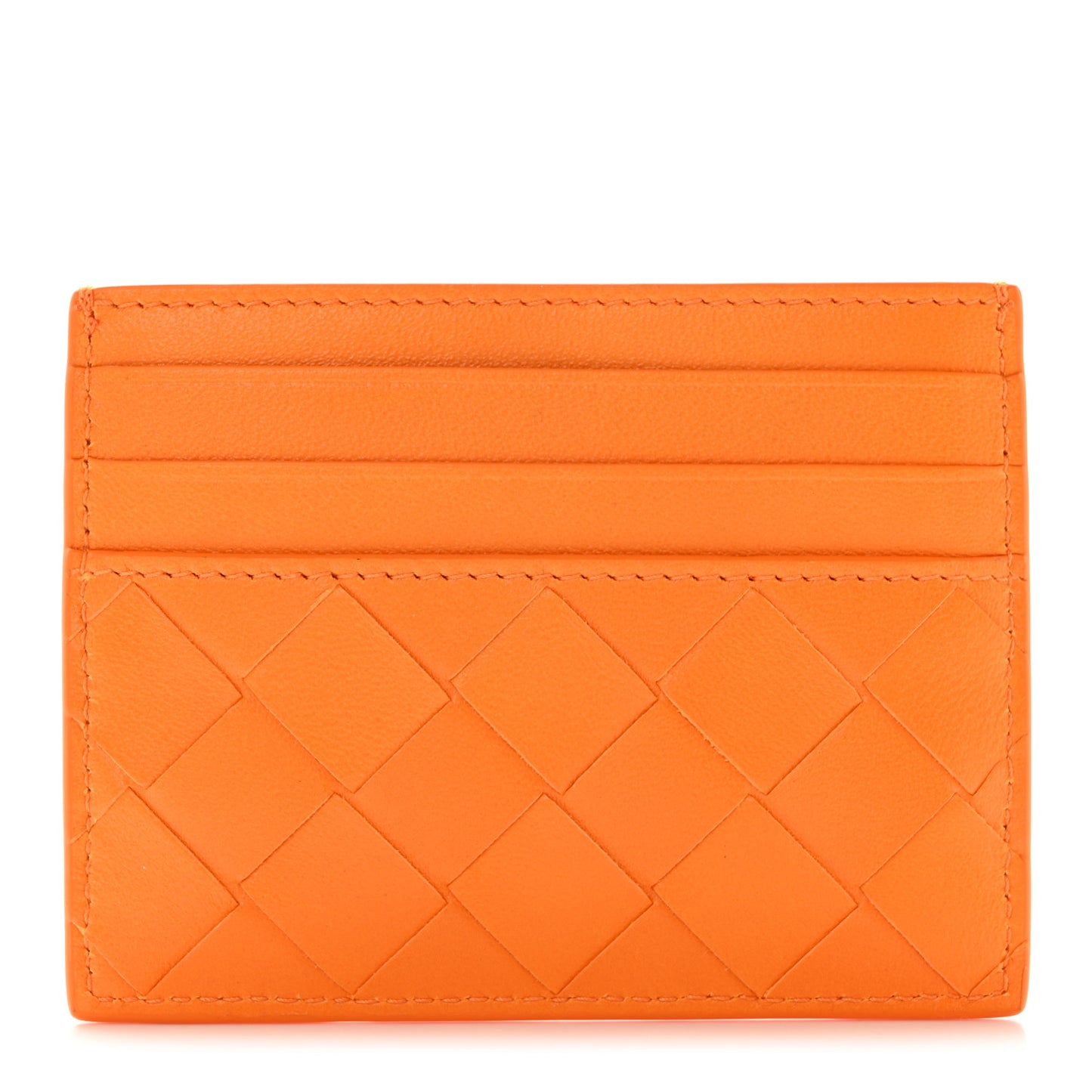 Nappa Intrecciato Card Holder Light Orange
