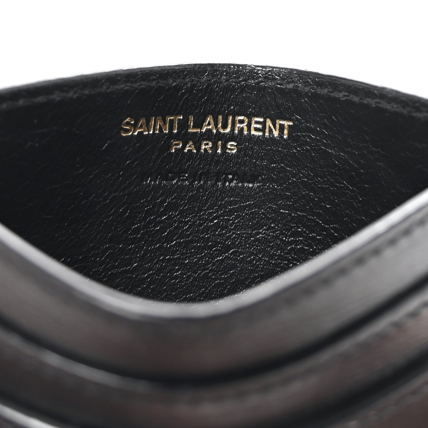Saint Laurent Calfskin Tiny Cassandre Credit Card Case Black 6 of 8