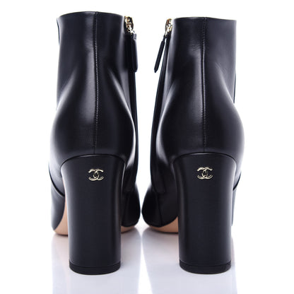 Chanel Lambskin CC Chain Short Boots 38 Black 7 of 11