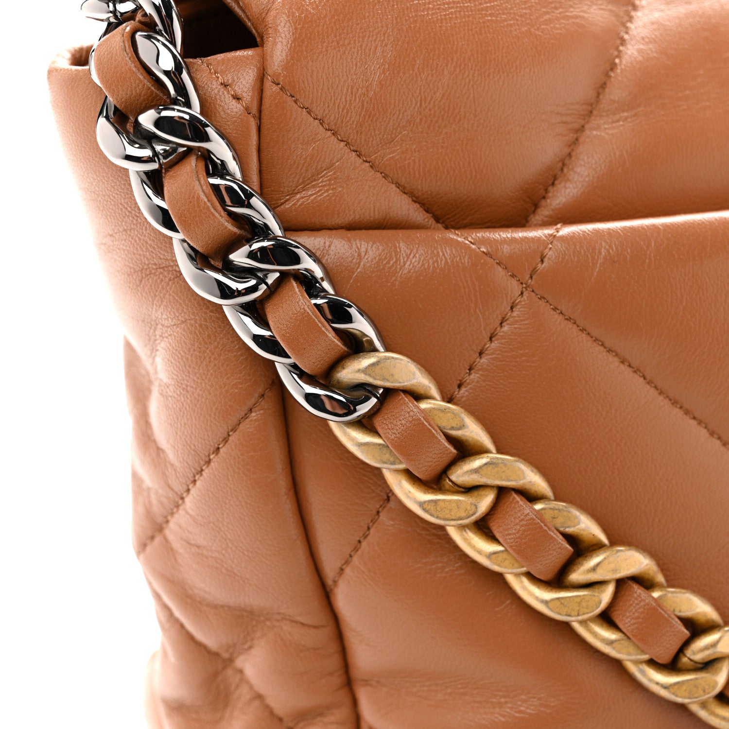Chanel Lambskin Quilted Large Chanel 19 Flap Brown 11 of 12