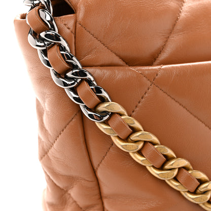 Chanel Lambskin Quilted Large Chanel 19 Flap Brown 11 of 12