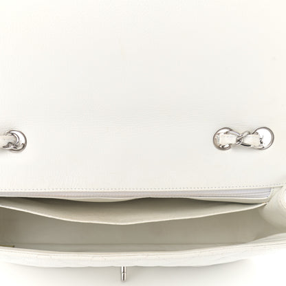 Chanel Caviar Quilted Jumbo Single Flap White 5 of 11