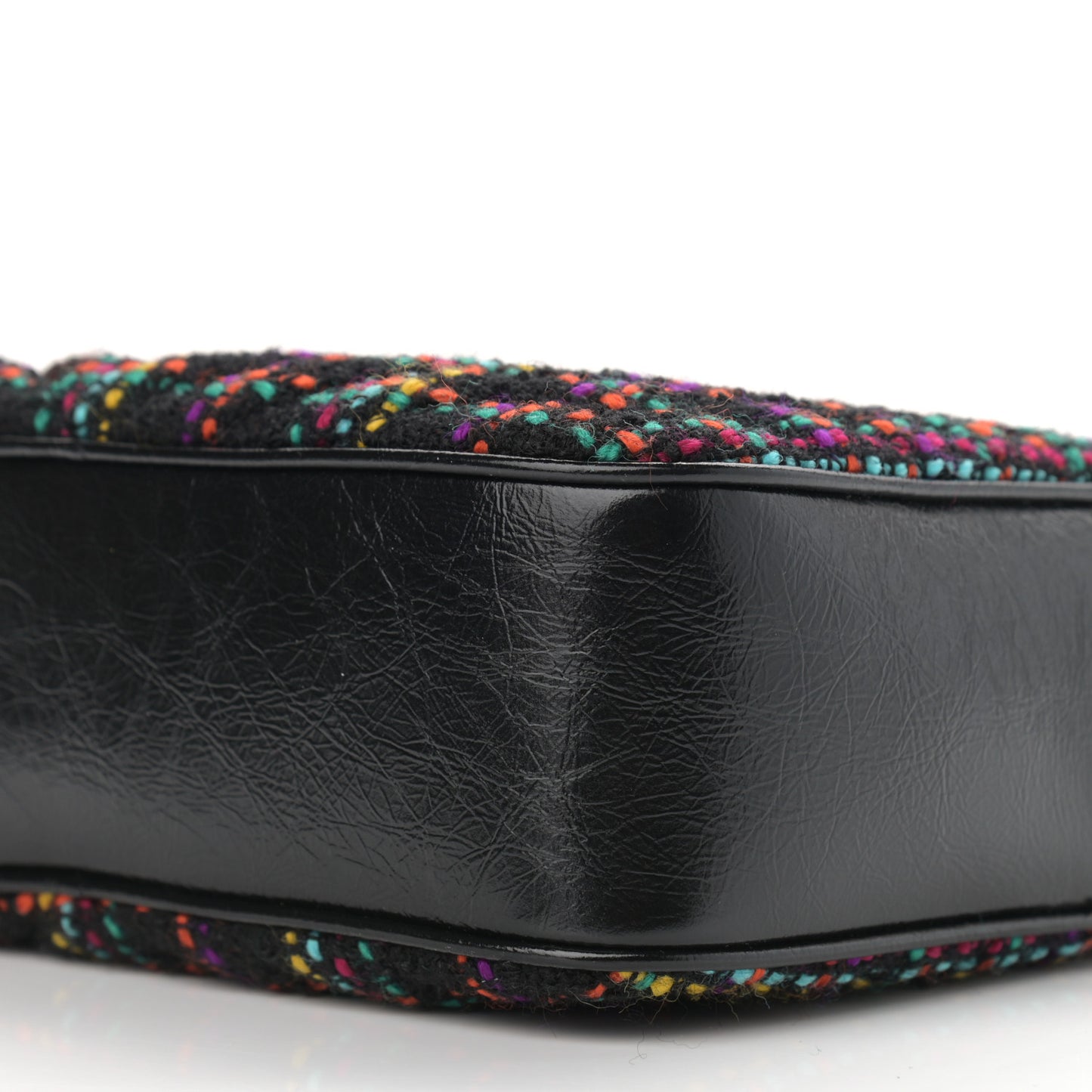Tweed Calfskin Monogram Lou Camera Bag Black